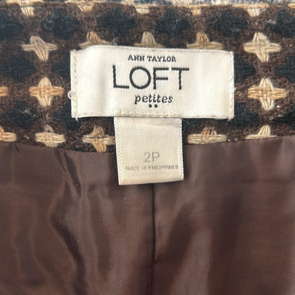 🍂ANN TAYLOR | LOFT | PLAID PLEATED SKIRT | BROWN & BLACK | SIZE 2 PETITE - Picture 10 of 10